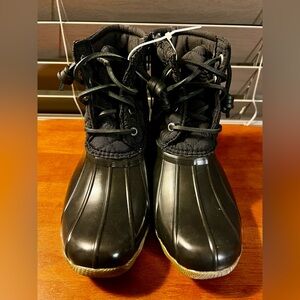 Sperry Kids Black Duck Boots Size 2